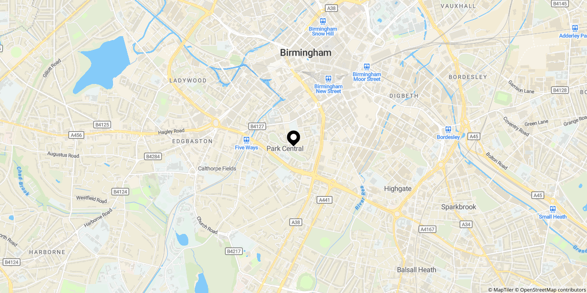 Approximate location of Mason Way, Park Central, Birmingham City Centre, B15