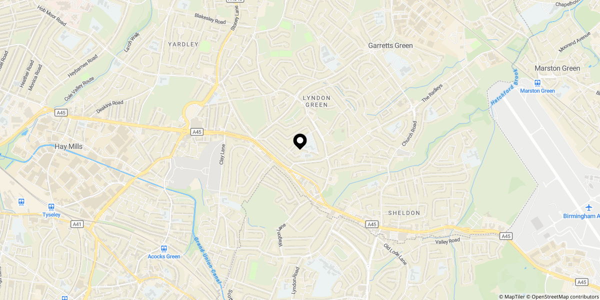 Approximate location of Sunnymead Road, Birmingham, B26 1LS